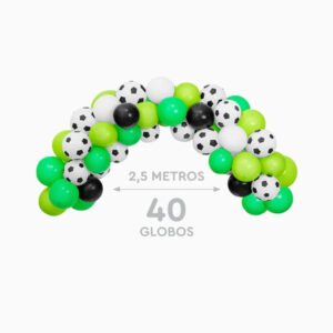 SET ARCO GLOBOS FÚTBOL 1.5 LÁTEX 40 globos