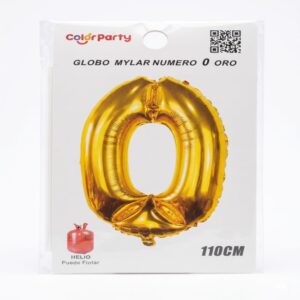 GLOBOS NÚMEROS ORO METALIZADO DEL 0 AL 9 110CM