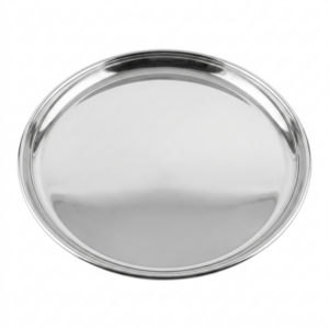 Bandeja Metálica Redonda Plateada 39 cm
